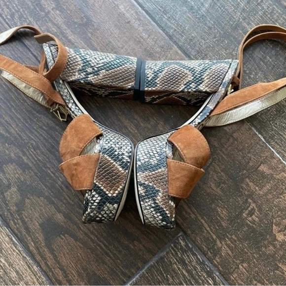 Sam Edelman Snakeprint leather platform shoes size 6 - Picture 4 of 8